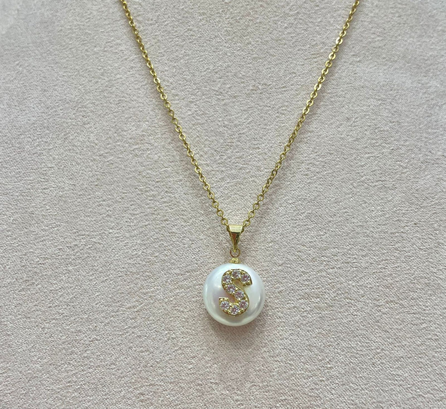 COLLAR INICIAL PERLA ZIRCONIA