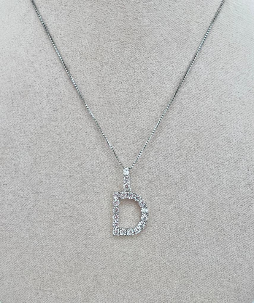 COLLAR INICIAL PLATA ZIRCONIAS