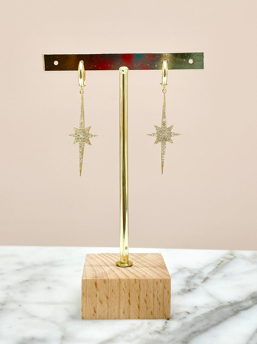 ARETES DORADOS STARDUST ZIRCONIAS