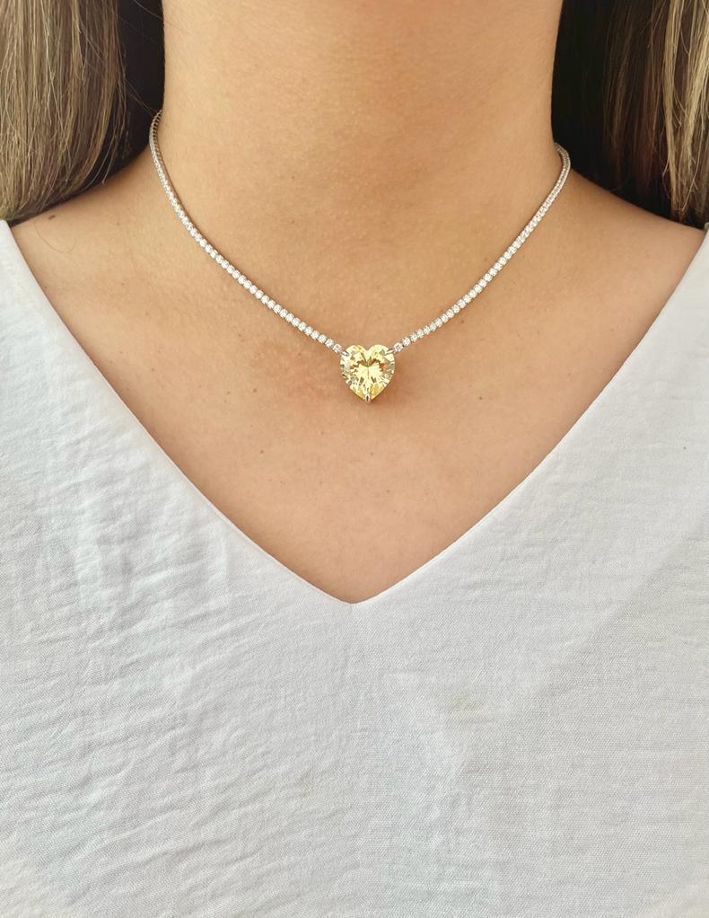 COLLAR CORAZÓN AMARILLO SWAROVSKI
