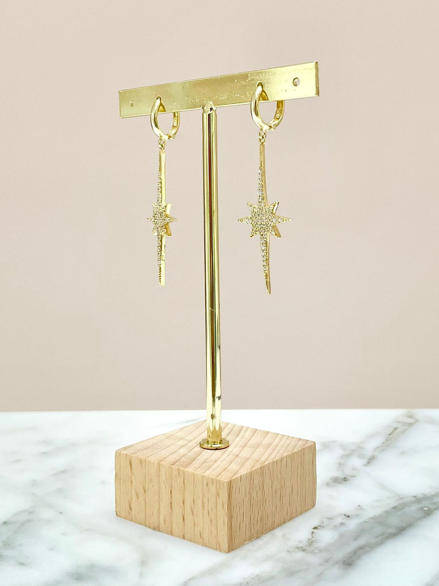ARETES DORADOS STARDUST ZIRCONIAS
