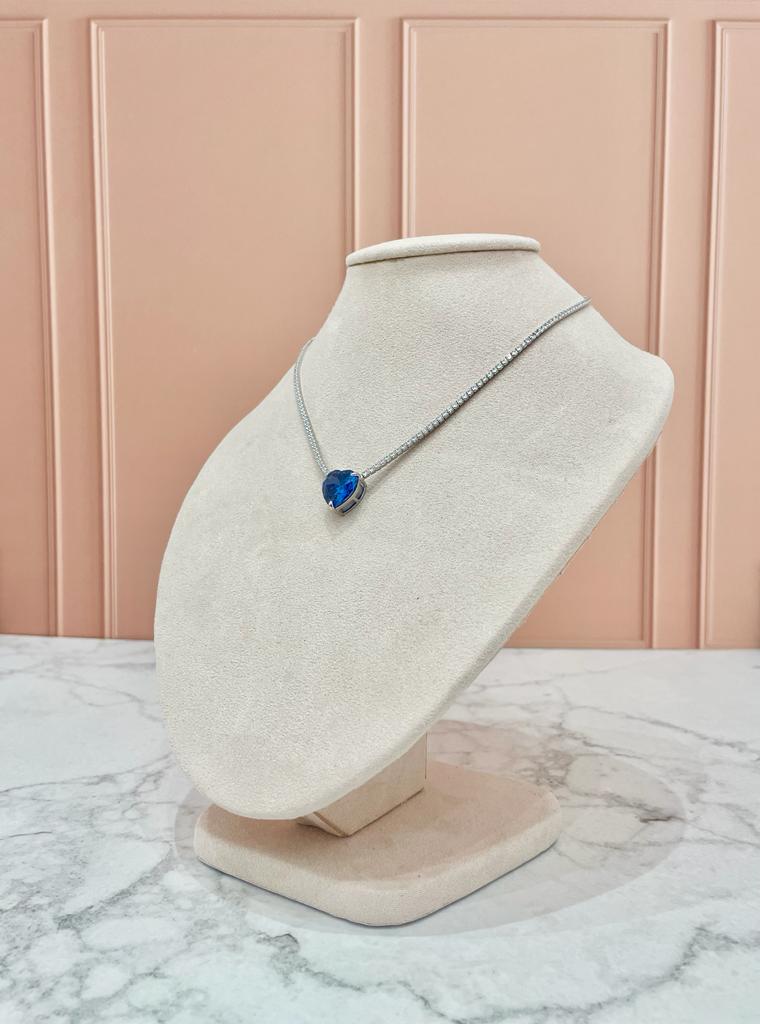 COLLAR CORAZÓN AZUL SWAROVSKI