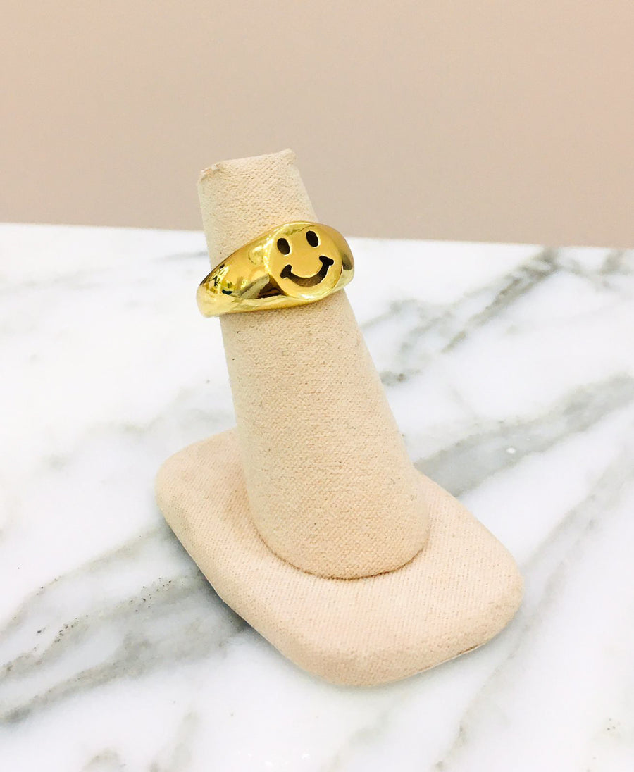 ANILLO DORADO SMILEY FACE