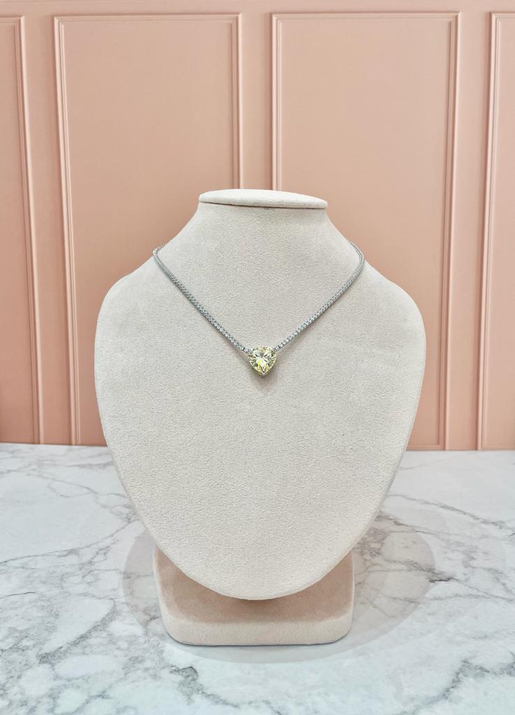 COLLAR CORAZÓN AMARILLO SWAROVSKI