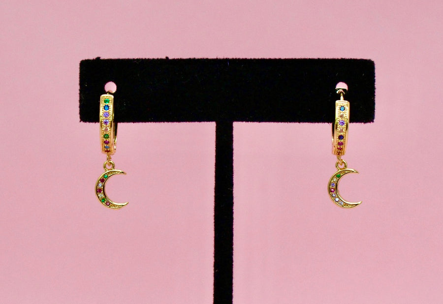 ARETES HUGGIES LUNA RAINBOW