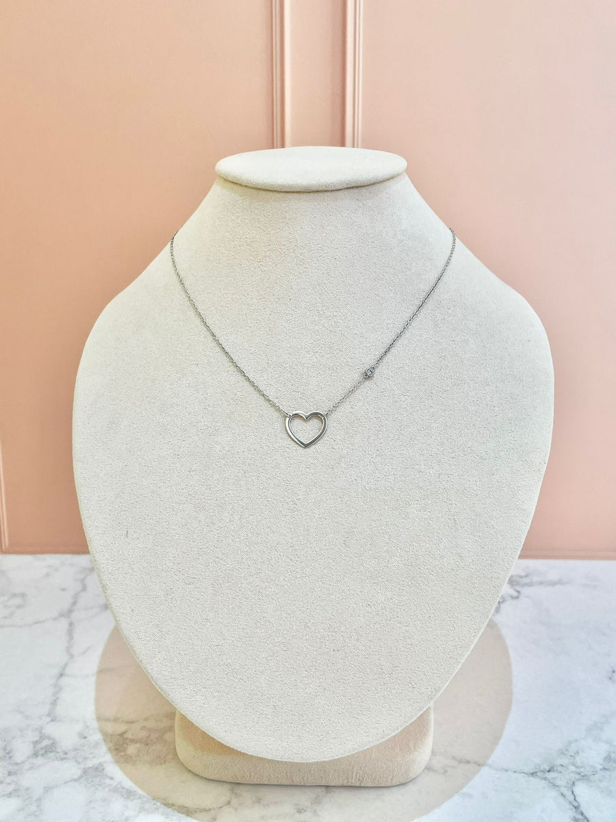 Collar plata corazón y cristal