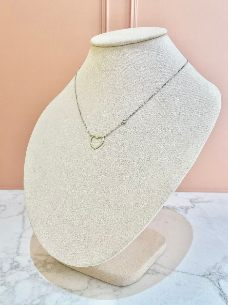 Collar plata corazón y cristal