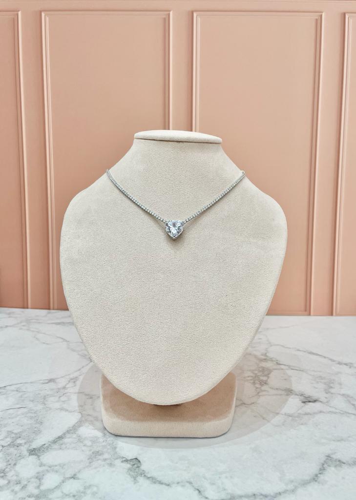 COLLAR CORAZÓN PLATA SWAROVSKI