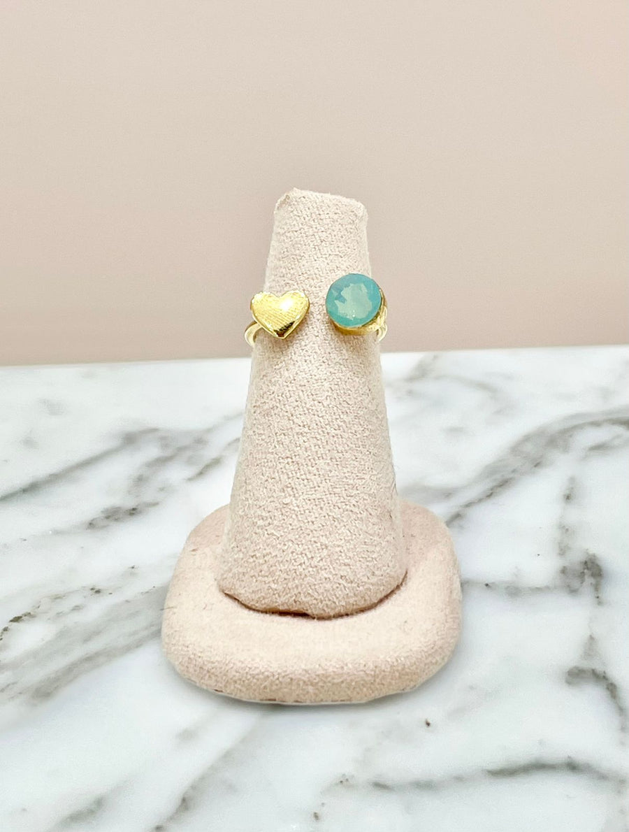 ANILLO CORAZÓN VERDE
