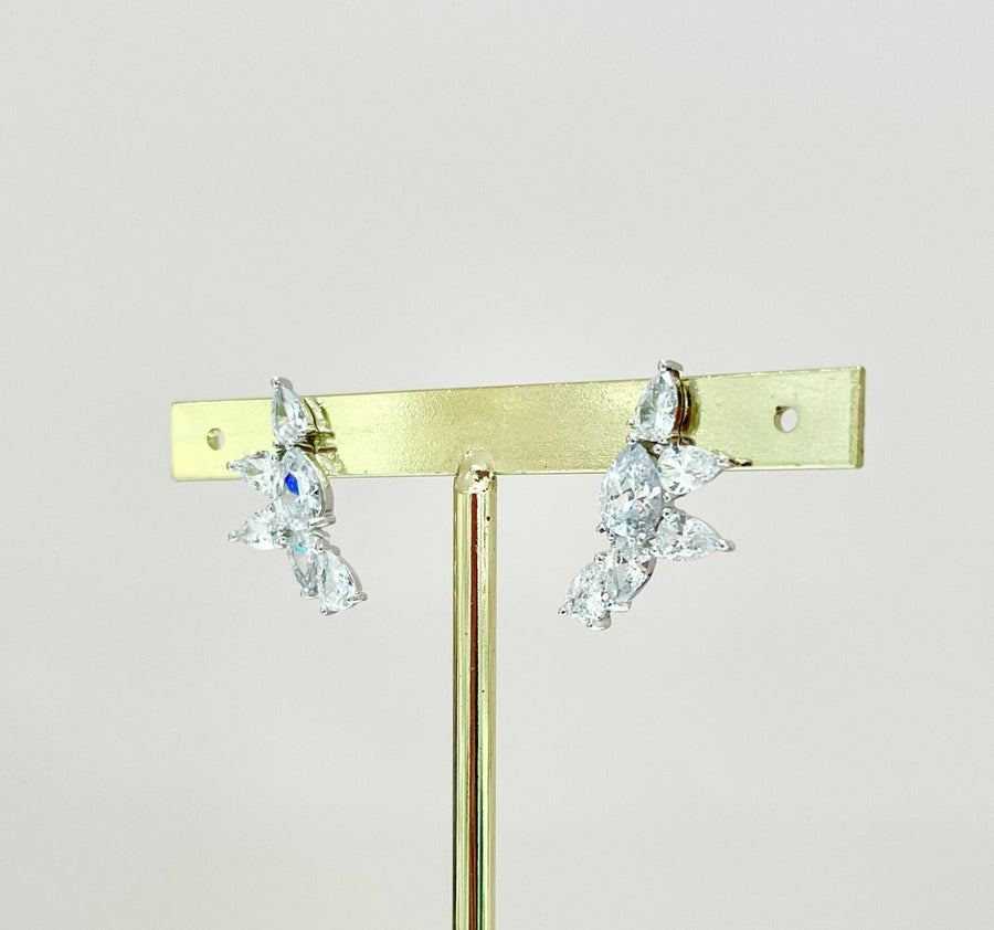 ARETES PLATA Y CRISTAL