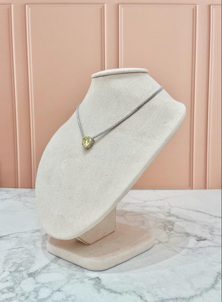 COLLAR CORAZÓN AMARILLO SWAROVSKI