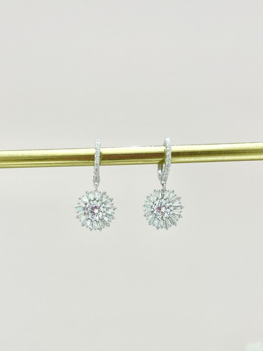 ARETES PLATA  FLOR