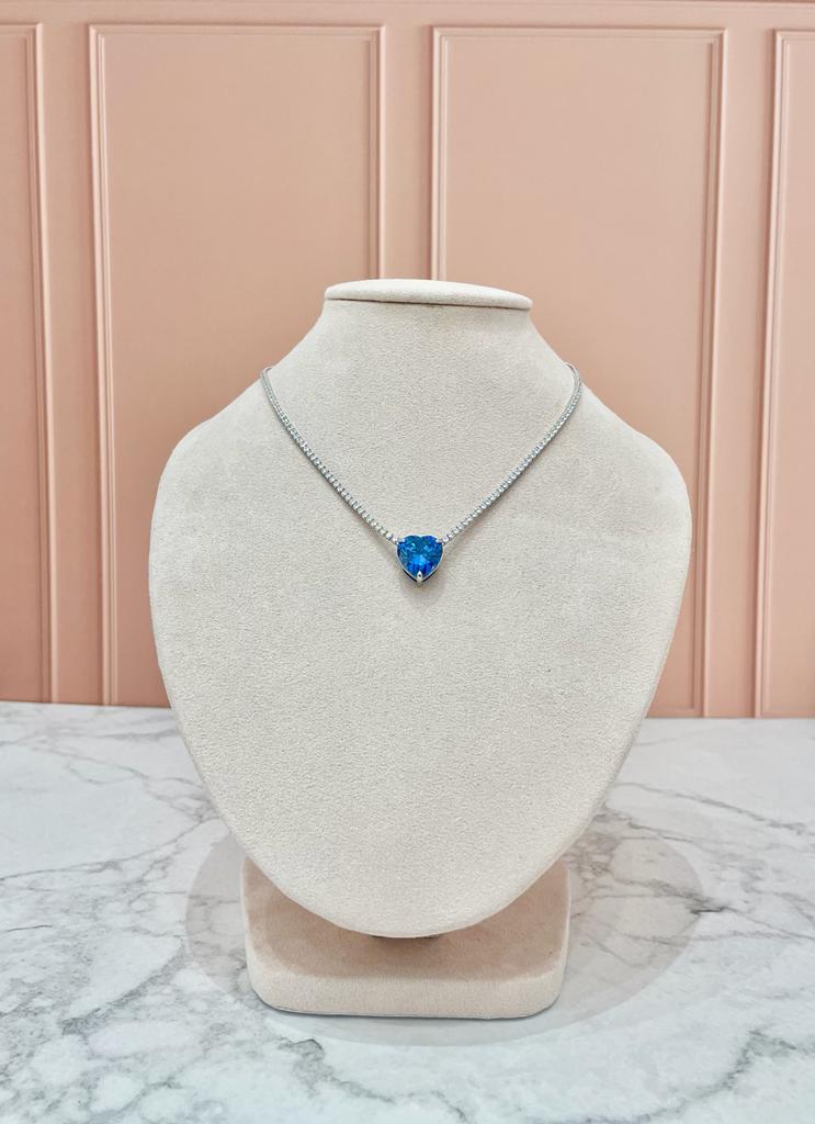 COLLAR CORAZÓN AZUL SWAROVSKI