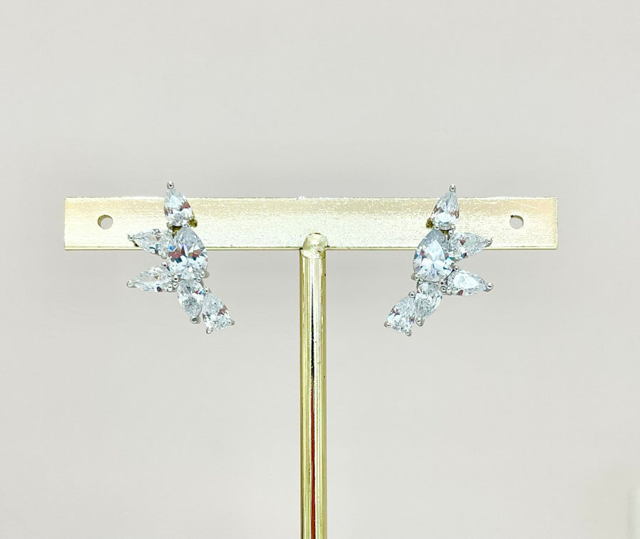 ARETES PLATA Y CRISTAL