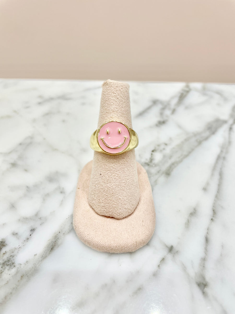 ANILLO SMILE FACE ROSA
