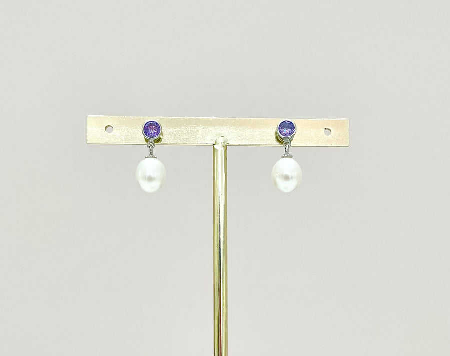 ARETES PERLA AMATISTA