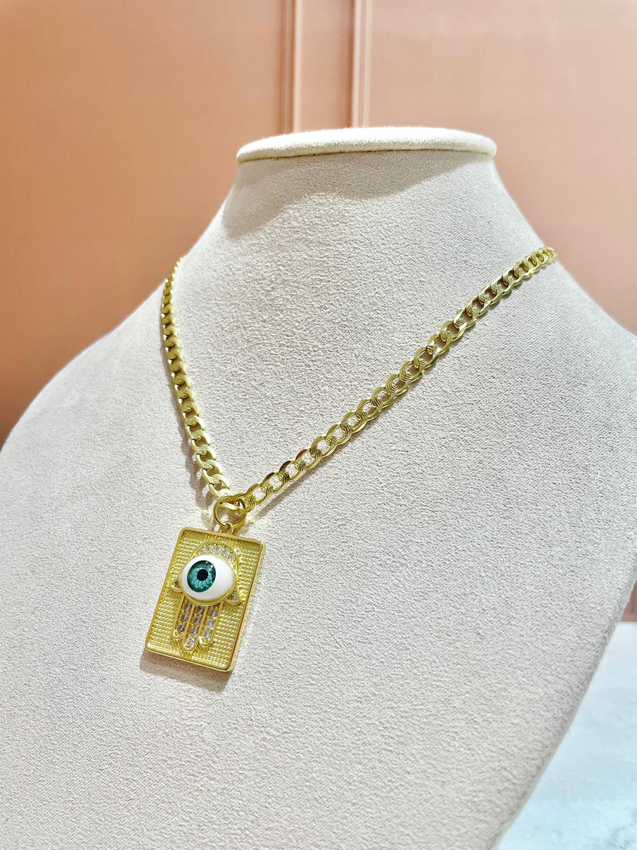 CADENA OJITO MANO ZIRCONIAS