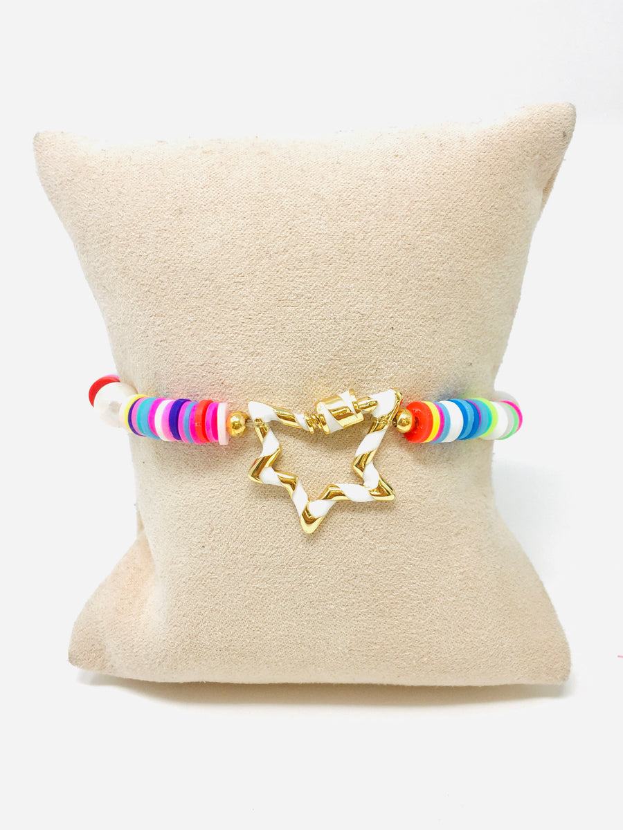 PULSERA ESTRELLA CARAMELO BLANCO