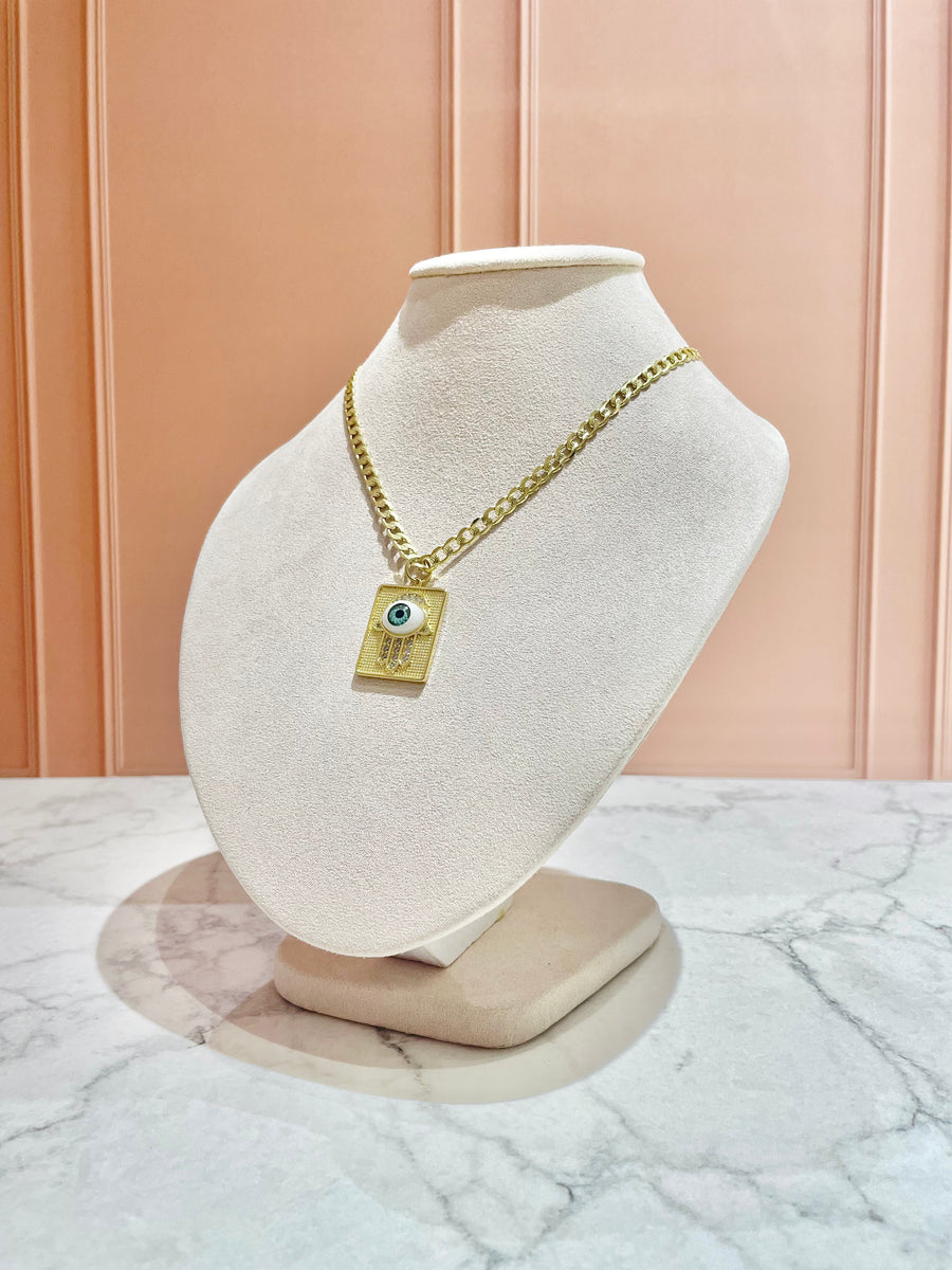 CADENA OJITO MANO ZIRCONIAS