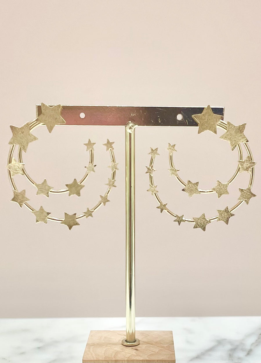 ARETES DOBLES CIRCULAR ESTRELLA