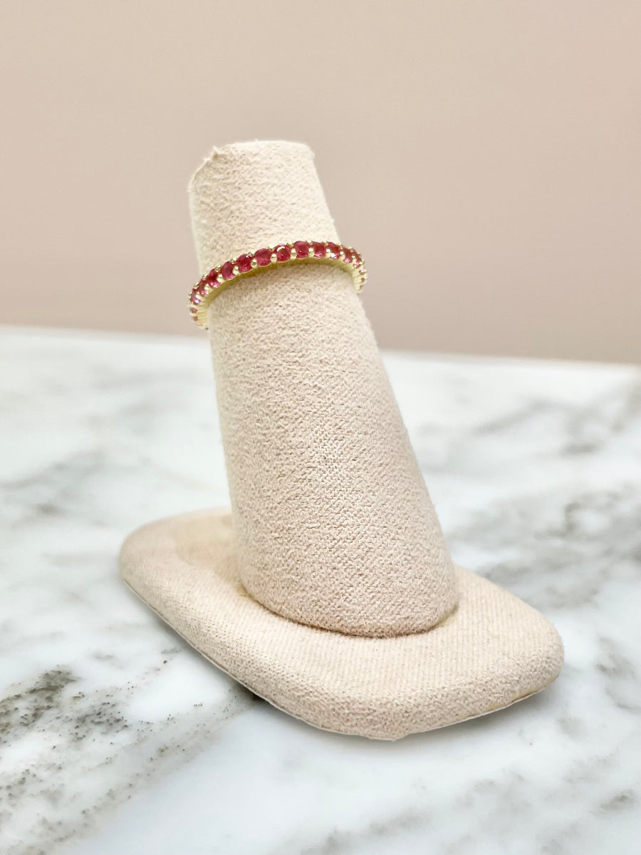 ANILLO ROSA FUERTE ZIRCONIAS