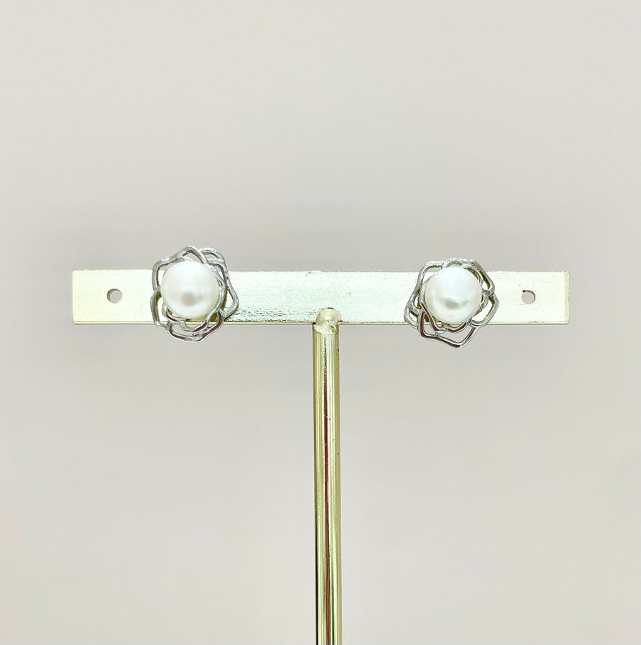ARETES PERLA ROSA
